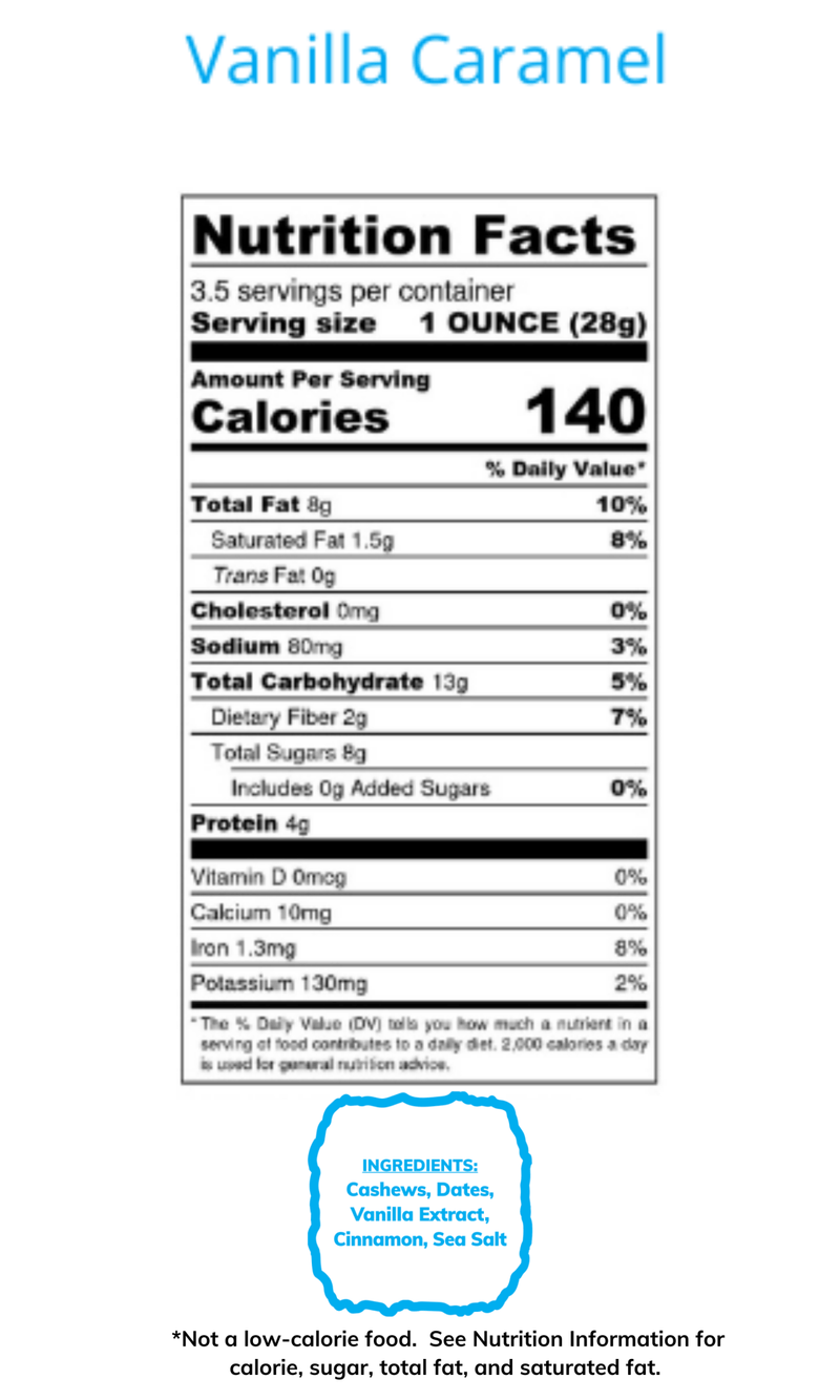 Nutsola Vanilla Caramelo Fecha de anacardos glaseados 3.5oz