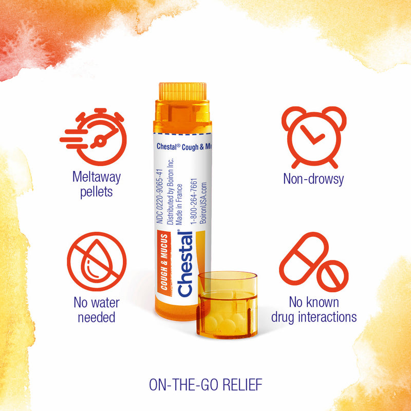 Boiron Chestal, Homeopathic Medicine for Cough & Mucus Relief, Chest Congestion, Dry, Fitful Cough, 2 x 80 Pellets