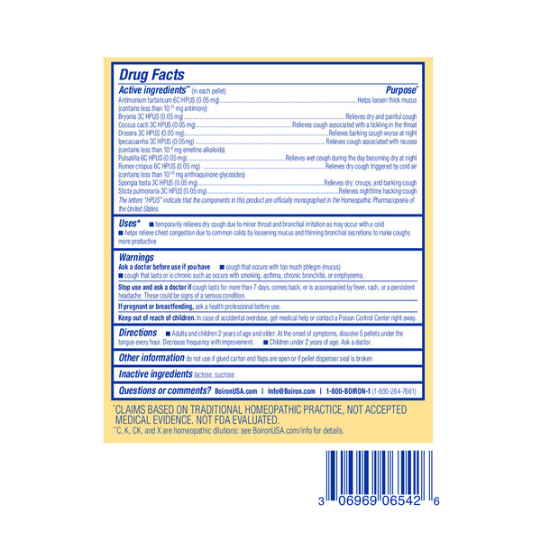 Boiron Chestal, Homeopathic Medicine for Cough & Mucus Relief, Chest Congestion, Dry, Fitful Cough, 2 x 80 Pellets