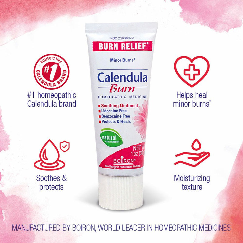 Boiron Calendula Burn, medicina homeopática para alivio de quemaduras, quemaduras menores, ungüento de 1 oz