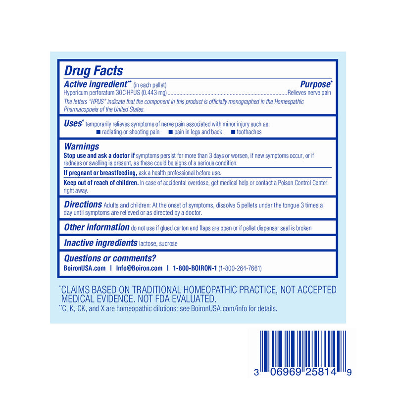 Boiron Hypericum Perforatum 30C Bonus Pack, Homeopathic Medicine for Nerve Pain Relief, Radiating or Shooting Pain, 3 x 80 Pellets